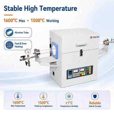 TENCAN TC-16MT 1600C MoSi2 ヒーター管状炉 B タイプ熱電対アルミナチューブ電気ラボ焼結オーブン熱処理