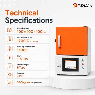 TENCAN CE認定 1700°C歯科ジルコニアシンタリングオーブンのMoSi2ヒーターと7インチタッチスクリーン