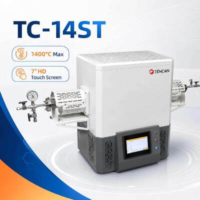 TENCAN TC-14ST 1400C 真空管状炉 SiC ヒーター S タイプ熱電対高温アルミナ管ラボ分割焼結オーブン
