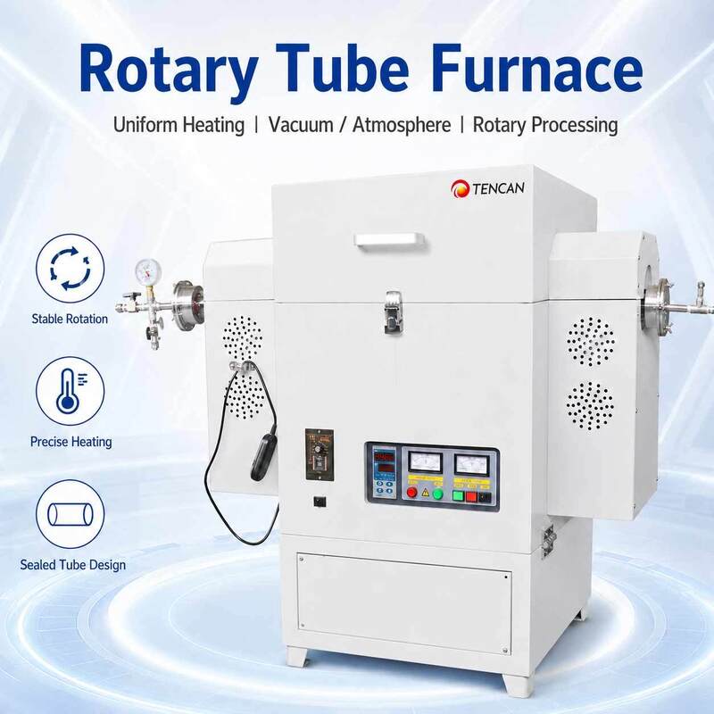 TENCAN TC-12NRT High Temperature 1200C Lab Vacuum Tubular Furnace MOSI2 Heating Element High-Purity Quartz/Alumina Material